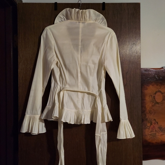 Isadora blouse with Ruffle flounces and Long belt. Medium - Picture 7 of 11